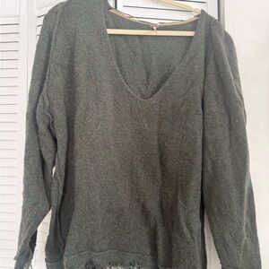 Free People Forest Green Knit Top